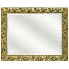 Επιτοίχιος ορθογώνιος ιταλικός καθρέπτης, με φαρδιά κορνίζα, σε χρώμα χρυσού και φλοράλ μοτίβο.
