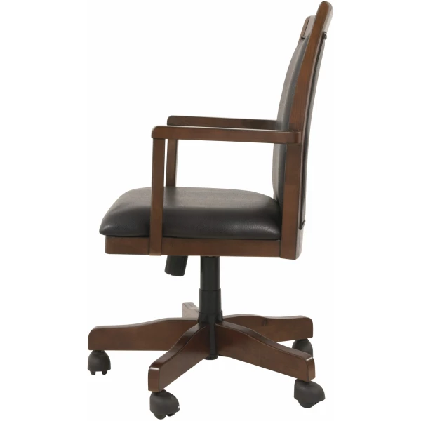 Πολυθρόνα γραφείου ξύλινη Hamlyn, της Ashley, με μαξιλαρωτή πλάτη και κάθισμα και μηχανισμό κλίσης, περιστροφής και ύψους.