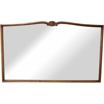 Καθρέπτης ξύλινος vintage, που έχει πλαίσιο με ένα πρωτότυπο σχέδιο και διακριτικό σκάλισμα.