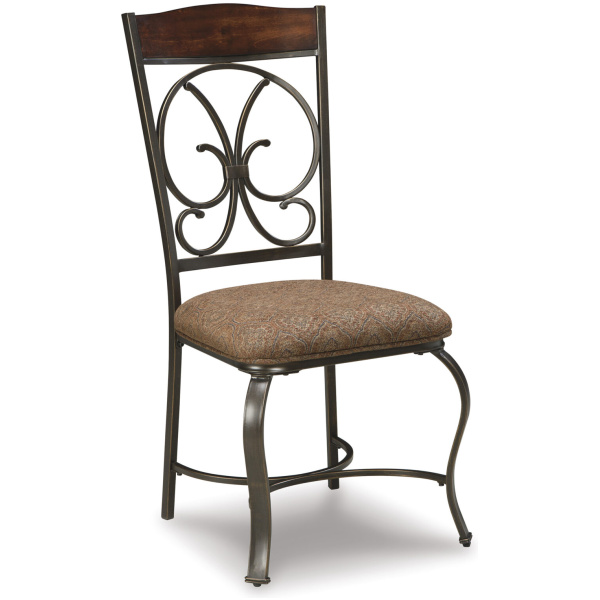 Καρέκλα με ρομαντικό σχέδιο, που συνδυάζει αρμονικά το ύφασμα, το ξύλο και το μέταλλο. Πολύ ανθεκτική, με μεταλλικό σκελετό, σε σκούρο μπρονζέ χρώμα.