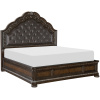 Κρεβάτι της σειράς Beddington της Home Elegance, με κεφαλάρι επενδεδυμένο με υψηλής ποιότητας τεχνόδερμα, που στολίζεται με διακοσμητικά κουμπιά.
