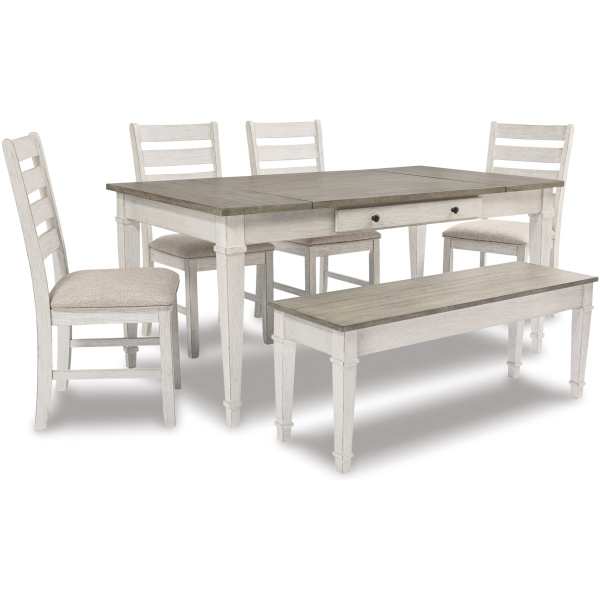 Τραπέζι παραλληλόγραμμο Skempton, της Ashley, με δύο αποθηκευτικούς χώρους και δύο πλαϊνά συρτάρια, σε ανοικτό γκρι χρώμα.
